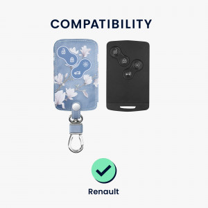 Husa Cheie Auto pentru Renault - 4 Butoane - Keyless Go, kwmobile, Piele ecologica, Multicolor, 46356.12 - Img 6