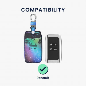 Husa Cheie Auto pentru Renault / Dacia - 4 Butoane - Keyless Go, kwmobile, Piele ecologica, Multicolor, 44637.50 - Img 6