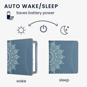 Husa cu buzunar Kwmobile pentru Onyx Boox Leaf 2, Albastru, Piele ecologica, KWM000023PT002C - Img 4