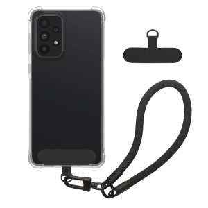 Husa Kwmobile cu jnur detasabil pentru Samsung Galaxy A52/Galaxy A52 5G/Galaxy A52s 5G, Transparent/Negru, Silicon, KWM000021UF001C - Img 1