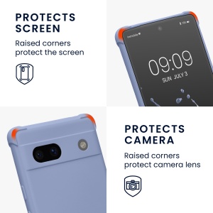 Husa Kwmobile cu jnur pentru Google Pixel 7a, Albastru, Silicon, KWM000019YH005C - Img 4