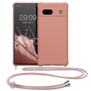 Husa Kwmobile cu jnur pentru Google Pixel 7a, Roz, Silicon, KWM000019YH009C - Img 2