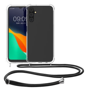 Husa Kwmobile cu jnur pentru Samsung Galaxy A14 5G, Transparent/Negru, Silicon, 61193.03 - Img 2