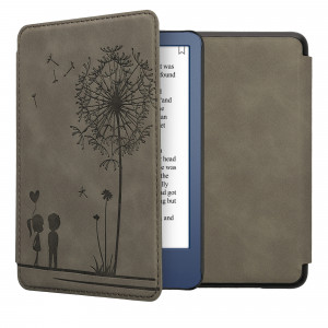 Husa kwmobile pentru Amazon Kindle (2022), Piele ecologica, Gri, 59990.02 - Img 1