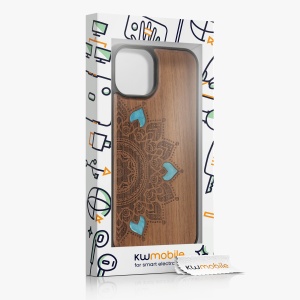 Husa Kwmobile pentru Apple iPhone 14, Maro, Lemn/Silicon, 59124.06 - Img 7