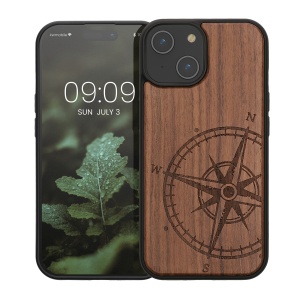 Husa Kwmobile pentru Apple iPhone 15, Maro, Lemn/Silicon, 62011.01 - Img 2