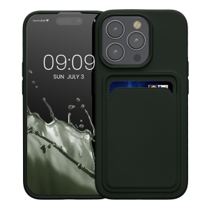 Husa Kwmobile pentru Apple iPhone 15 Pro, Verde inchis, Silicon, 62019.8 - Img 2