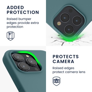 Husa Kwmobile pentru Apple iPhone 15 Pro, Verde inchis, Silicon, KWM000020CC023C - Img 3