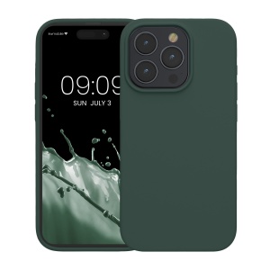 Husa Kwmobile pentru Apple iPhone 15 Pro, Verde inchis, Silicon, KWM000020CC041C - Img 2