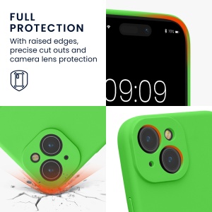 Husa Kwmobile pentru Apple iPhone 15, Verde, Silicon, KWM000022OL002C - Img 3
