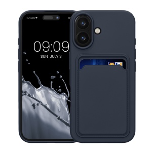 Husa Kwmobile pentru Apple iPhone 16, Albastru inchis, Silicon, KWM000022UF004C - Img 2