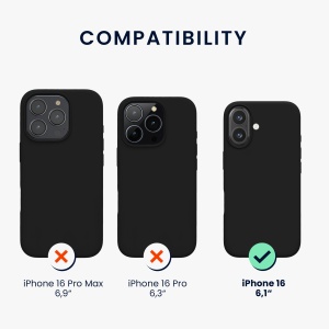 Husa Kwmobile pentru Apple iPhone 16, Negru, Silicon, KWM000022TU006C - Img 6