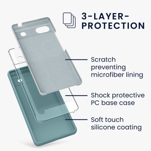 Husa Kwmobile pentru Google Pixel 6a, Verde inchis, Silicon, KWM000015FZ044C - Img 6