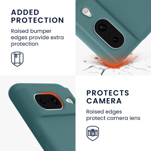Husa Kwmobile pentru Google Pixel 8, Verde inchis, Silicon, KWM000020JF011C - Img 3
