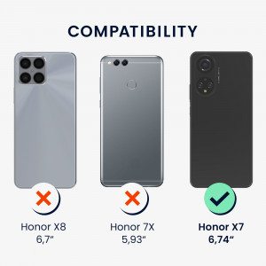 Husa Kwmobile pentru Honor X7, Silicon, Transparent/Negru, 58423.01 - Img 6