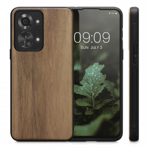Husa Kwmobile pentru OnePlus Nord 2T, Lemn, Maro, 58766.18 - Img 2