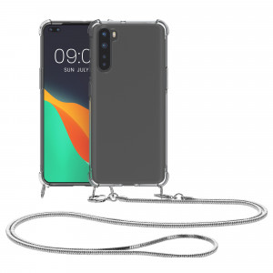 Husa Kwmobile pentru OnePlus Nord, Silicon, Transparent/Argintiu, 57454.35 - Img 2
