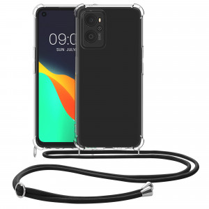 Husa Kwmobile pentru OPPO A76/A96, Silicon, Transparent/Negru, 59149.01 - Img 2