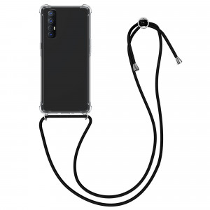 Husa Kwmobile pentru OPPO Find X2 Neo, Silicon, Transparent/Negru, 57266.01 - Img 1