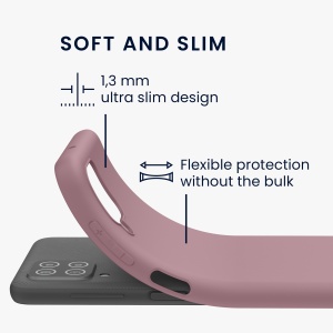 Husa Kwmobile pentru Samsung Galaxy A12, Roz deschis, Silicon, KWM000012BL055C - Img 6