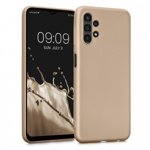 Husa Kwmobile pentru Samsung Galaxy A13, Silicon, Auriu, 57956.66 - Img 1