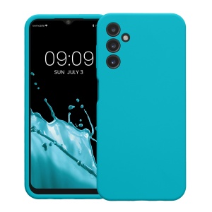 Husa Kwmobile pentru Samsung Galaxy A14 5G, Albastru deschis, Silicon, KWM000018GD037C - Img 2