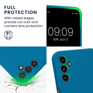 Husa Kwmobile pentru Samsung Galaxy A14 5G, Albastru, Silicon, KWM000018GD020C - Img 3