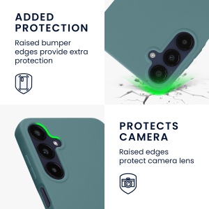 Husa Kwmobile pentru Samsung Galaxy A25, Verde inchis, Silicon, KWM000021MX013C - Img 3