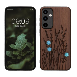 Husa Kwmobile pentru Samsung Galaxy A55, Maro/Albastru, Lemn, KWM000021PL006C - Img 1