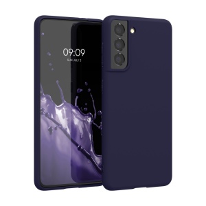 Husa Kwmobile pentru Samsung Galaxy S21, Albastru inchis, Silicon, KWM000012BS046C - Img 1