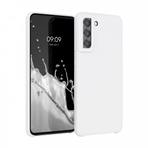 Husa Kwmobile pentru Samsung Galaxy S21 FE, Silicon, Alb, 55487.48 - Img 1