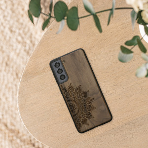 Husa Kwmobile pentru Samsung Galaxy S21, Lemn, Maro, 55082.02 - Img 3