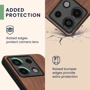Husa Kwmobile pentru Xiaomi Redmi Note 13 Pro 5G, Maro, Lemn/Silicon, KWM000020MN003C - Img 4