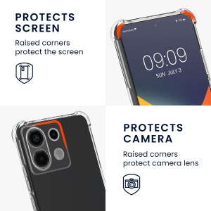 Husa Kwmobile pentru Xiaomi Redmi Note 13 Pro 5G/Poco X6, Transparent/Negru, Silicon, KWM000020MS001C - Img 3