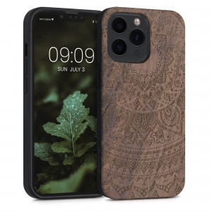 Husa pentru Apple iPhone 13 Pro, Lemn, Maro, 55967.07, kwmobile - Img 1