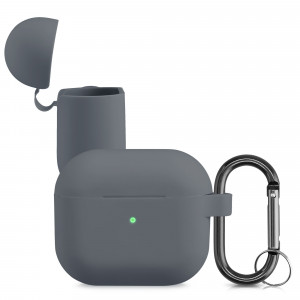 Husa pentru casti Apple AirPods 3, Kwmobile, Gri, Silicon, 56655.22 - Img 2