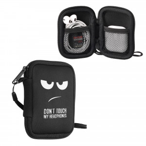 Husa pentru casti, Kwmobile, Negru/Alb, Neopren, 58148.01 - Img 1