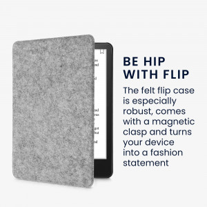 Husa pentru Kindle Paperwhite 11, Textil, Gri, kwmobile, 56259.25 - Img 3