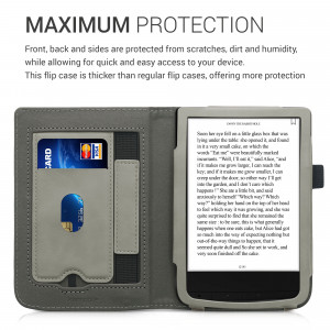 Husa pentru PocketBook Touch Lux 5 / Touch Lux 4 / Touch HD 3, Piele ecologica, Gri, kwmobile, 54817.04 - Img 4