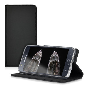 Husa pentru Samsung Galaxy J5, Piele naturala, Negru, 39196.01 - Img 2