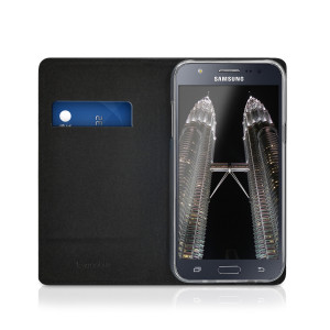Husa pentru Samsung Galaxy J5, Piele naturala, Negru, 39196.01 - Img 8