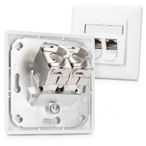 Set 12 Mufe CAT6A de 10 Gbit pentru cabluri Ethernet RJ45, Kwmobile, Argintiu, Metal, 45358.12 - Img 4