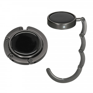 Set 2 Carlige de masa pentru genti, Kwmobile, Negru, Aluminiu, 48556.12 - Img 1