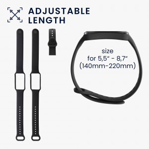 Set 2 curele kwmobile pentru Amazfit Band 7, Silicon, Negru/Albastru, 60111.01 - Img 6