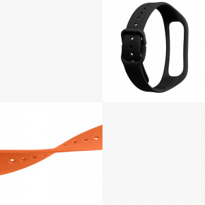 Set 2 curele kwmobile pentru Samsung Galaxy Fit 2, Silicon, Negru/Portocaliu, 53962.18 - Img 8