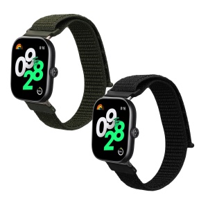 Set 2 Curele Kwmobile pentru Xiaomi Redmi Watch 4 / Band 8 Pro, Negru/Verde inchis, Nylon, KWM000025BE002C - Img 2