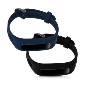 Set 2 Curele pentru Honor Band 3e, kwmobile, Silicon, Albastru / Negru, 47317.17 - Img 2