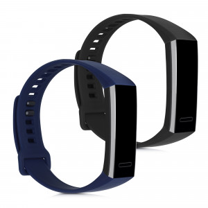 Set 2 Curele pentru Huawei Band 2 / Band 2 Pro, kwmobile, Silicon, Albastru / Negru, 43318.01 - Img 1