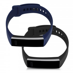 Set 2 Curele pentru Huawei Band 2 / Band 2 Pro, kwmobile, Silicon, Albastru / Negru, 43318.01 - Img 2