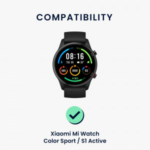 Set 2 curele pentru Xiaomi Mi Watch Color Sport/Watch S1 Active, Kwmobile, Gri/Verde, Silicon, 58971.02 - Img 6
